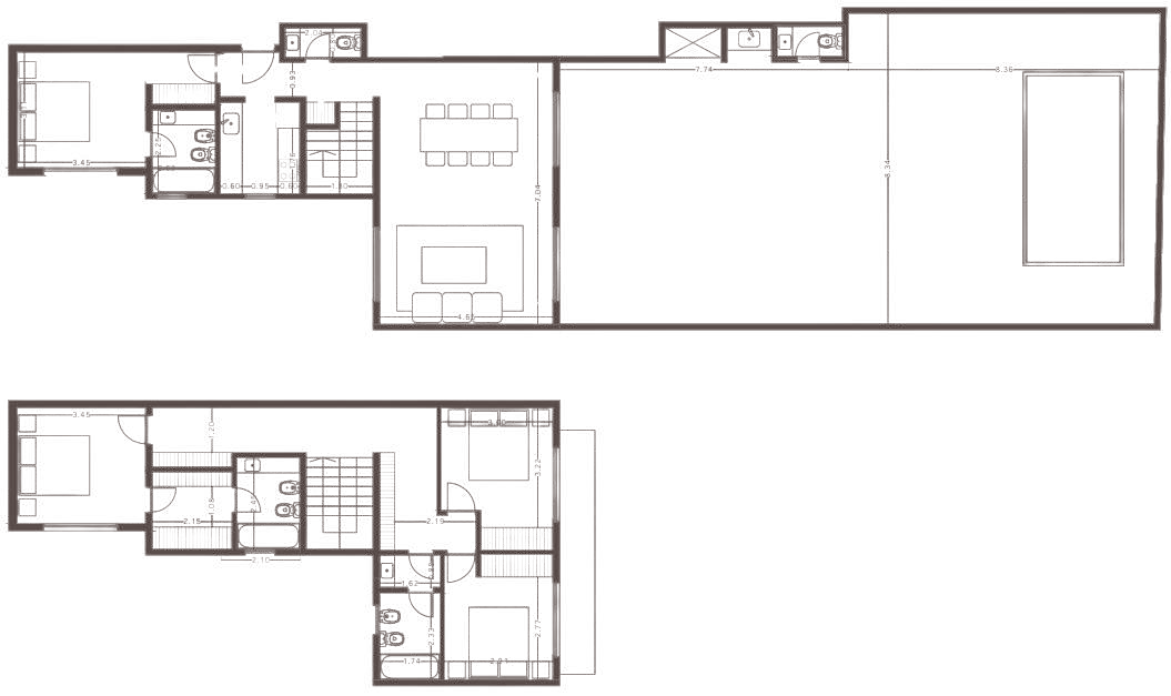 Planta de 5 ambientes de 285,09 m² con terraza, unidad 105